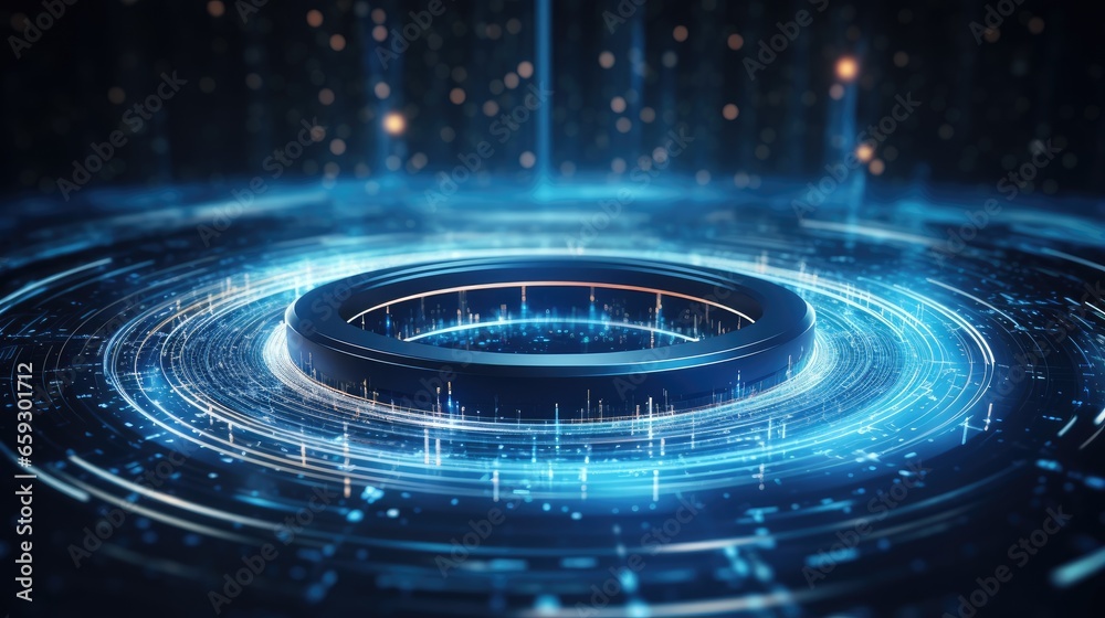 Leinwandbilder Circular data paths in a secure wireless system powered by data analytics and blockchain tech