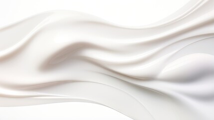 Obraz premium Cream moisturiser with wavy texture on white background horizontal banner skin care beauty product