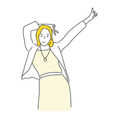 illustration of cute woman or female person dancing vector