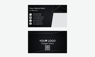 A modern creative business card with luxurious design set with black color gradiant.Ready for print.