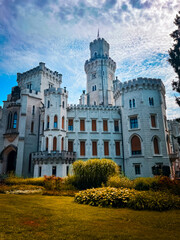 Fototapeta na wymiar Beautiful white castle in the Czech Republic