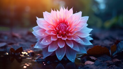 Nature's Solo: Single Blooming Flower with Petals of Perfection- generative AI