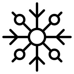 Obraz premium snowflake icon with outline style and pixel perfect base. Suitable for website design, logo, app and UI. Based on the size of the icon in general, so it can be reduced.