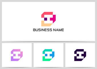 Obraz premium Geometric Shape Formed Negative Space Letter Alphabet Logo Design Logotype I