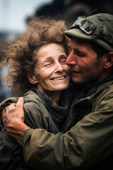 Despair and Hope: Capturing the emotional turmoil of a single Israeli civilian during a cease-fire in a military operation  - obrazy, fototapety, plakaty