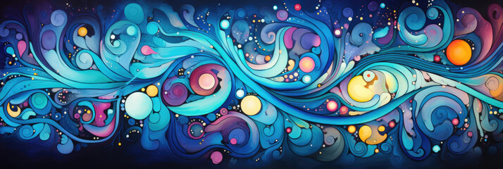 Children's abstract bright colored wave background