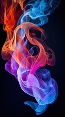 Obraz premium Colorful creative smoke on black background