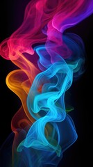 Colorful creative smoke on black background