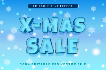 X Mas Sale Editable Text Effect 3d Modern Style