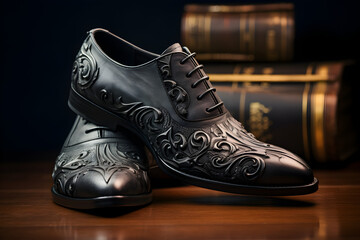 Elegant leather shoes exuding sophistication and style. Perfect for formal occasions or adding a touch of class to any ensemble.