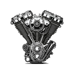 classic vintage motorcycle engine logo