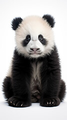 Obraz premium Black and white panda on a neutral background.