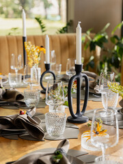 served table with celebrate decoration