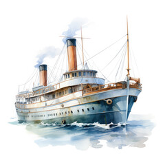 Naklejka premium luxurious boat ship Illustration, Generative Ai