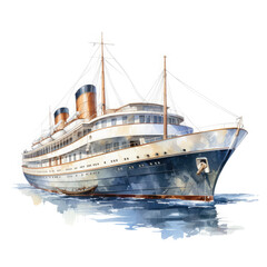 Fototapeta premium luxurious boat ship Illustration, Generative Ai