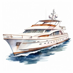 luxurious boat ship Illustration, Generative Ai