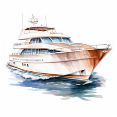 Fototapeta premium luxurious boat ship Illustration, Generative Ai