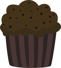 chocolate muffin isolated