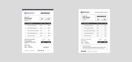 modern invoice template vector design