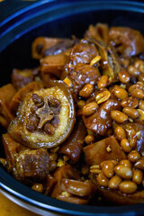 A delicious Chinese dish, Braised Pig Tail with Peanuts