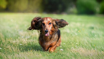 AI dachshund dog running