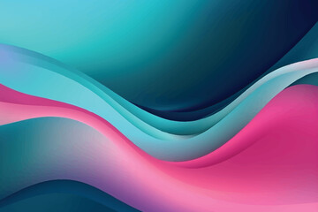 Obraz premium Green and pink color wavy background with paper cut style
