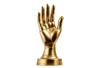 Golden hand award trophy, cut out