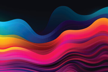 Colorful wavy background with paper cut style
