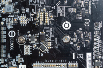 Surface of black printed circuit board