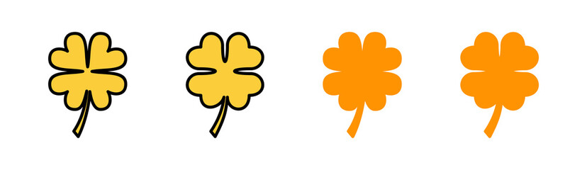 Clover icon set for web and mobile app. clover sign and symbol. four leaf clover icon.