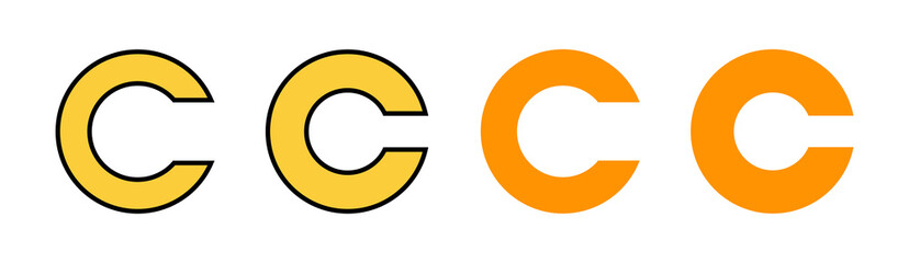 Copyright icon set for web and mobile app. copyright sign and symbol