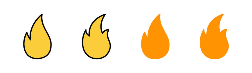 Fire icon set for web and mobile app. fire sign and symbol