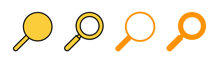 Search icon set for web and mobile app. search magnifying glass sign and symbol