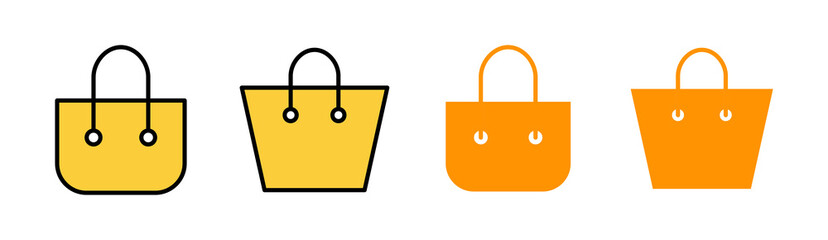 Shopping bag icon set for web and mobile app. shopping sign and symbol
