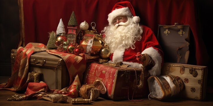 Composite image of santa with AI Generated.
