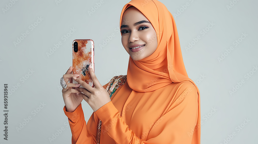 Wall mural portrait of young muslim woman 