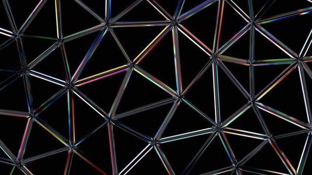 Abstract 3d render, geometric triangulated background, 4k seamless looped video