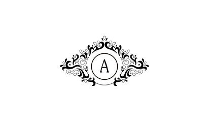 Elegant black wedding invitation Logo A