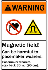 Pacemaker and magnetic hazard warning sign and labels can be harmful to pacemaker wearers