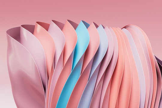 3D render of layers of smooth fabric