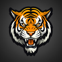 Tiger Head Digital Illustration 
