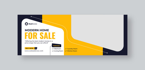 Real estate social media facebook cover web banner template