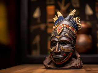 Intricately Carved Traditional African Mask