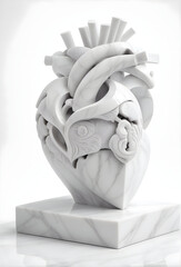 Anatomy Heart Sculpture in Ceramic and Stone