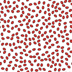 Seamless pattern with red coffee berries
