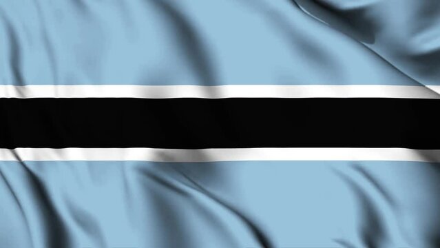 Botswana waving flag 4K animation video. Botswana waving flag seamless looping animation