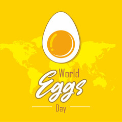 World Egg Day template design for banner, poster, background and social media post. International Food Day concept. Vector Illustration