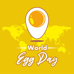 World Egg Day template design for banner, poster, background and social media post. International Food Day concept. Vector Illustration
