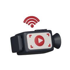 video camera live streaming 3d icon