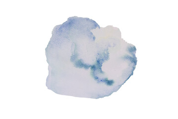 Fototapeta premium blue spots watercolor hand painted on watercolor paper background texture, pastel watercolor for banner template